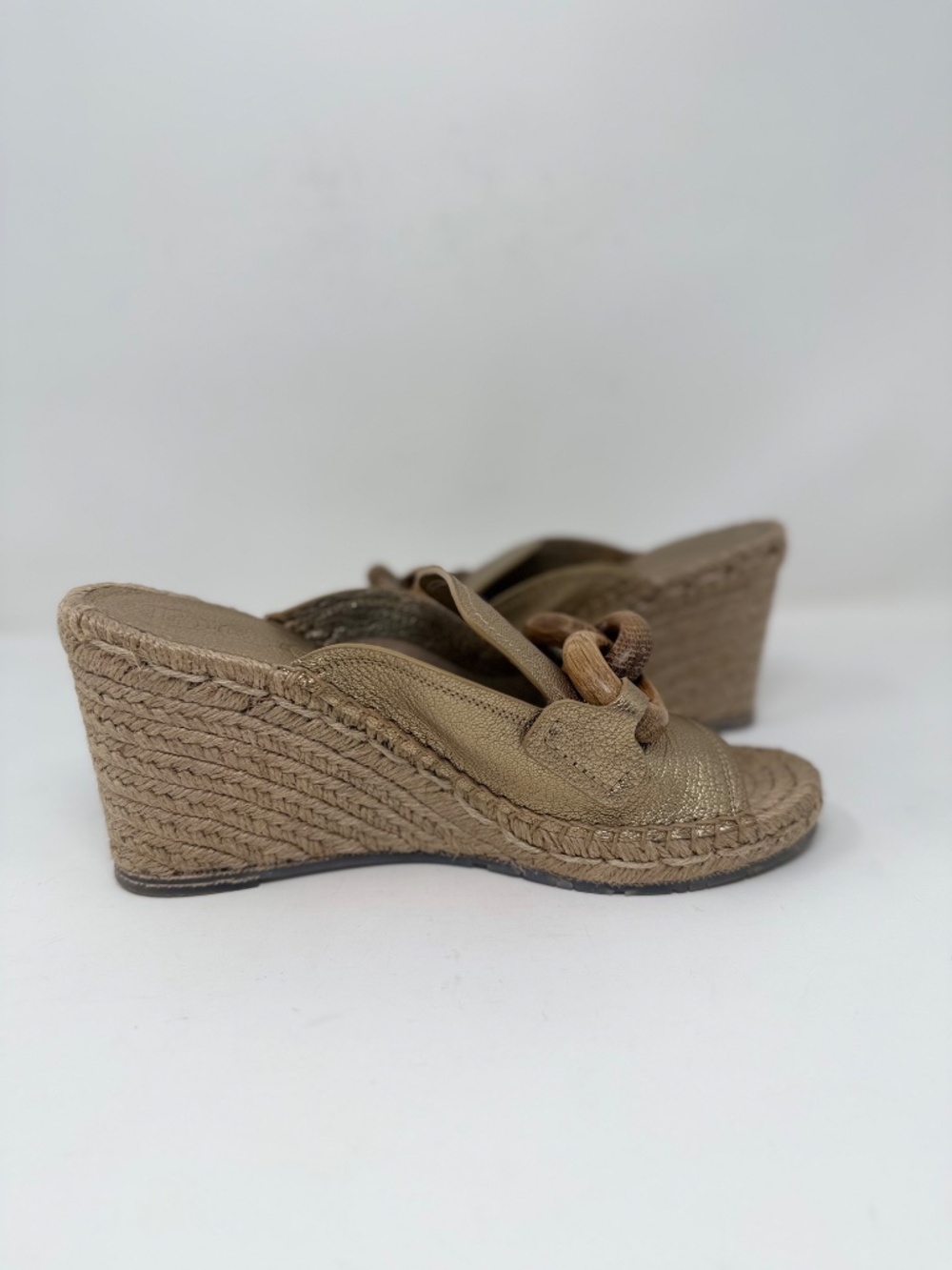 New Pedro Garcia Oliveta Wedge Sandal Nugget Petitgrain Sz 7 - Picture 12 of 15